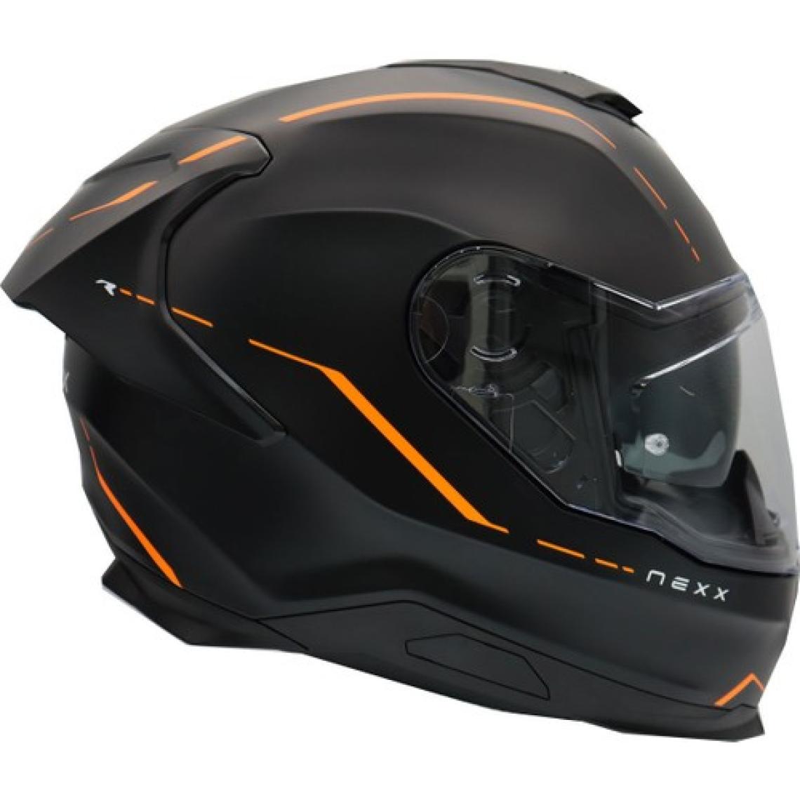 Nexx Y.100R React Mat Siyah-Turuncu Kask