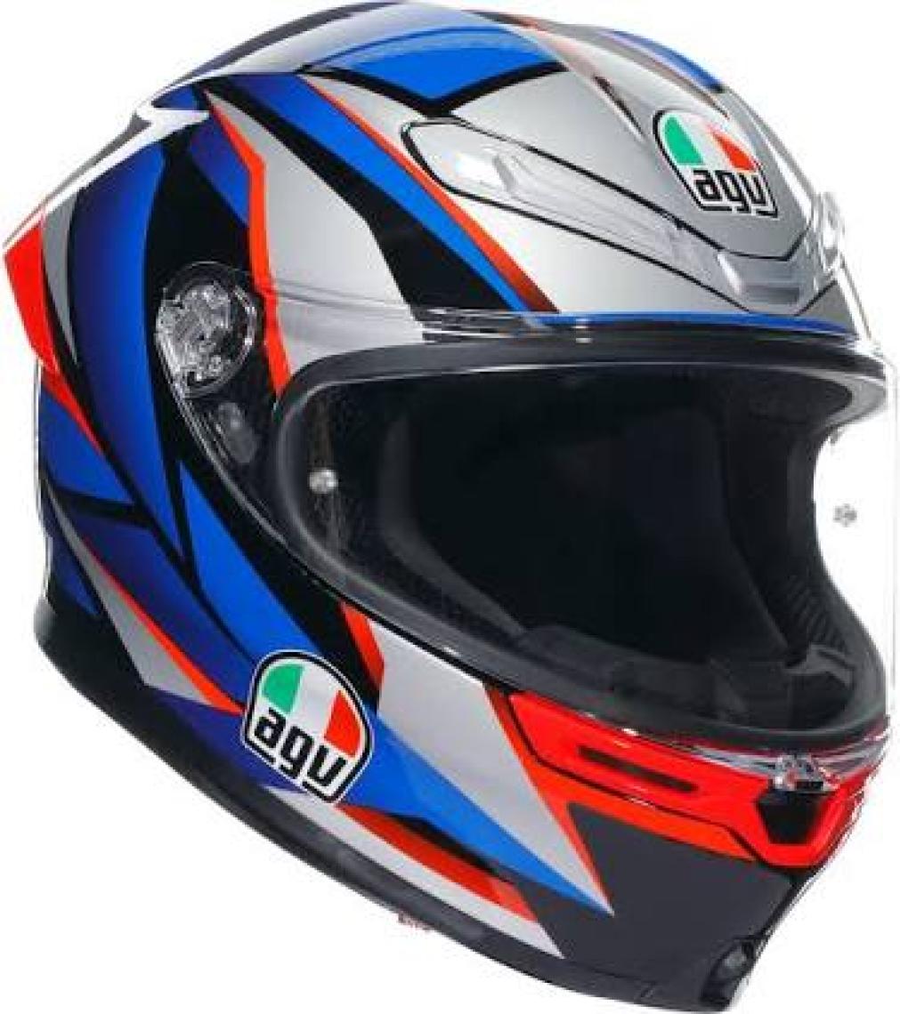 Agv K6 S Slashcut Blue Red Kapalı Kask
