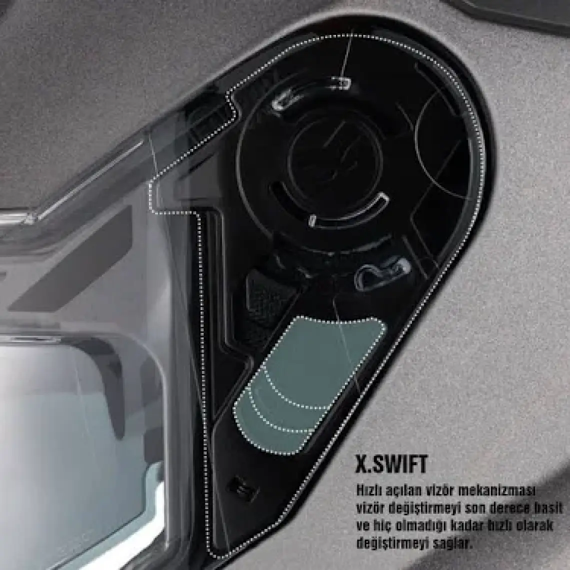 Nexx Y.100 B-Sıde Mat Siyah-Gri Kask