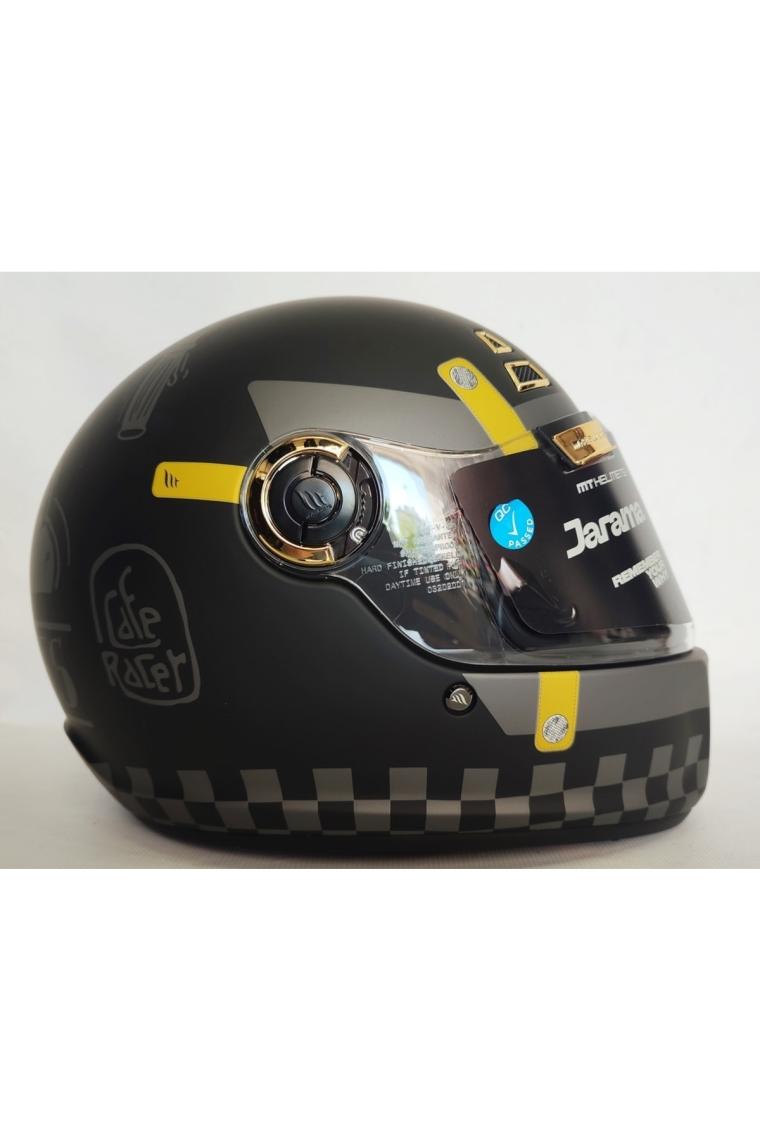 mt Kask mt Jarama Zone C1 Mat Black - Şeffaf Vizörlü