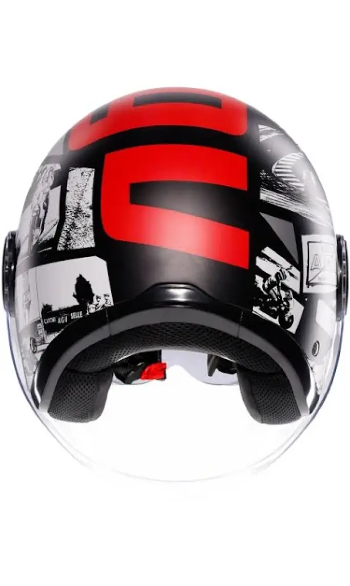 Agv Eteres  History Matt Black White Red  Açık Kask