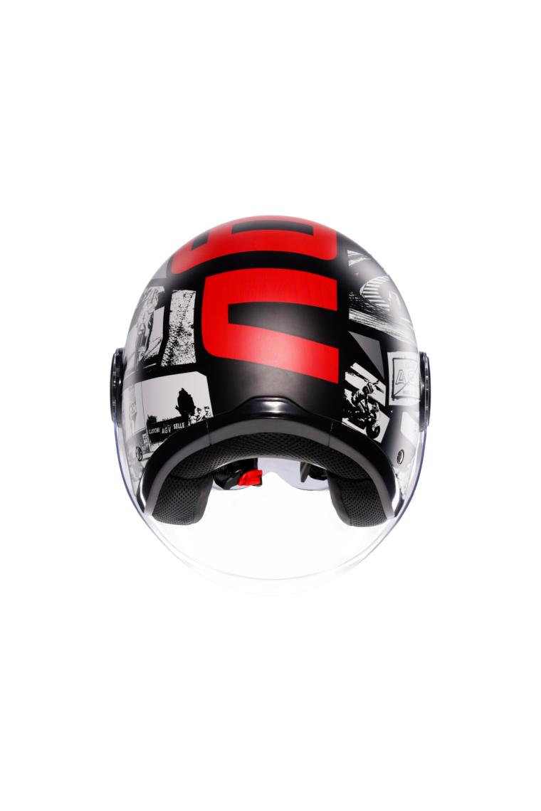 Agv Eteres  History Matt Black White Red  Açık Kask