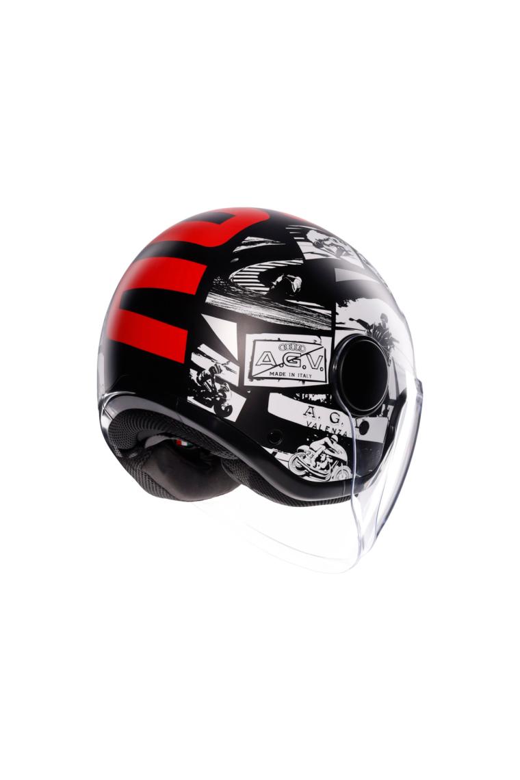 Agv Eteres  History Matt Black White Red  Açık Kask