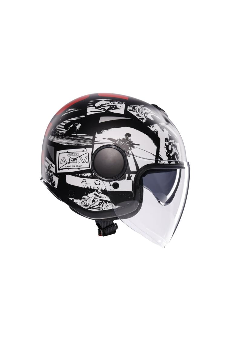 Agv Eteres  History Matt Black White Red  Açık Kask