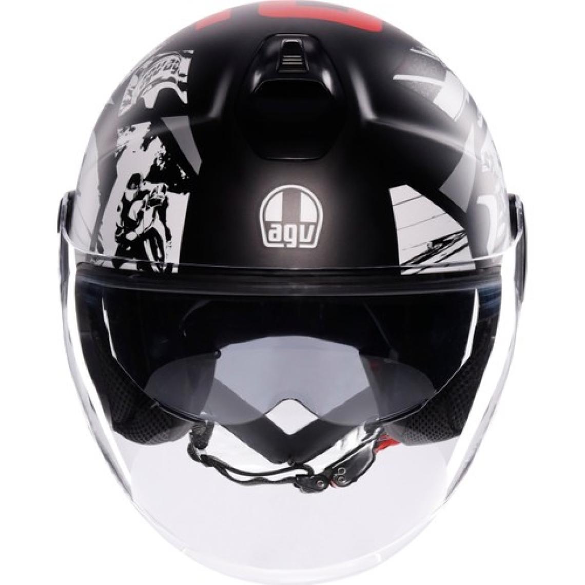 Agv Eteres  History Matt Black White Red  Açık Kask