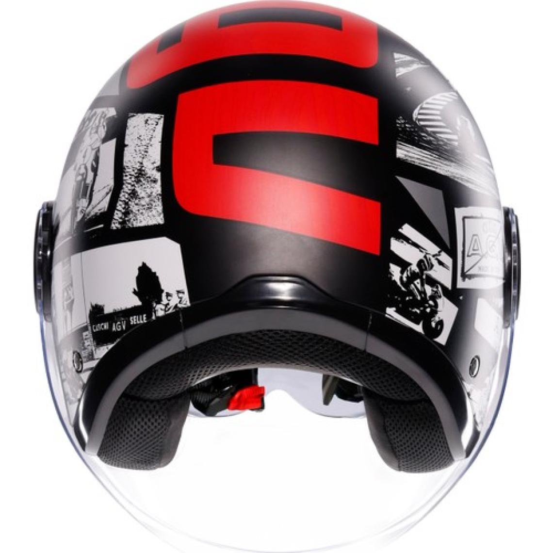 Agv Eteres  History Matt Black White Red  Açık Kask