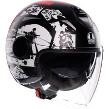 Agv Eteres  History Matt Black White Red  Açık Kask