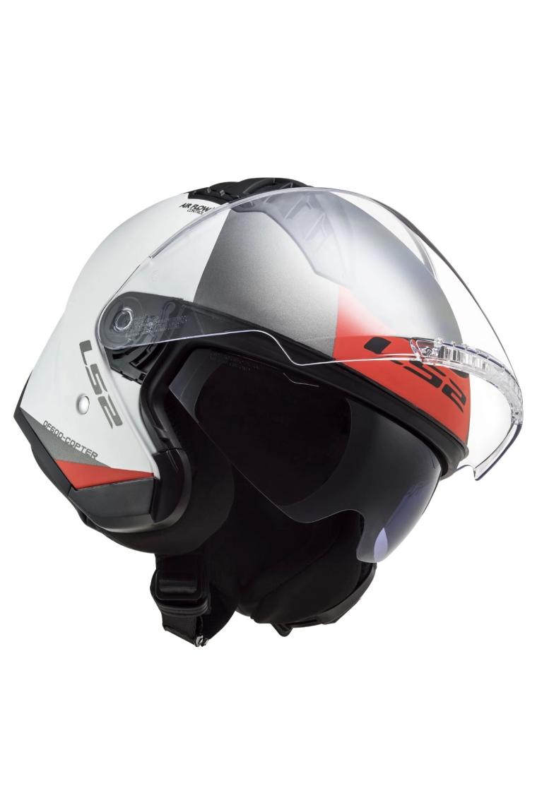 Ls2 Copter 2 Urbane Mat Beyaz-Kırmızı Kask S