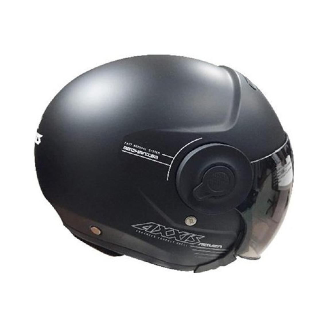 Axxıs Axxis Raven Sv Solid Matt Black Güneş Vizörlü Yarım Motosiklet Kaskı