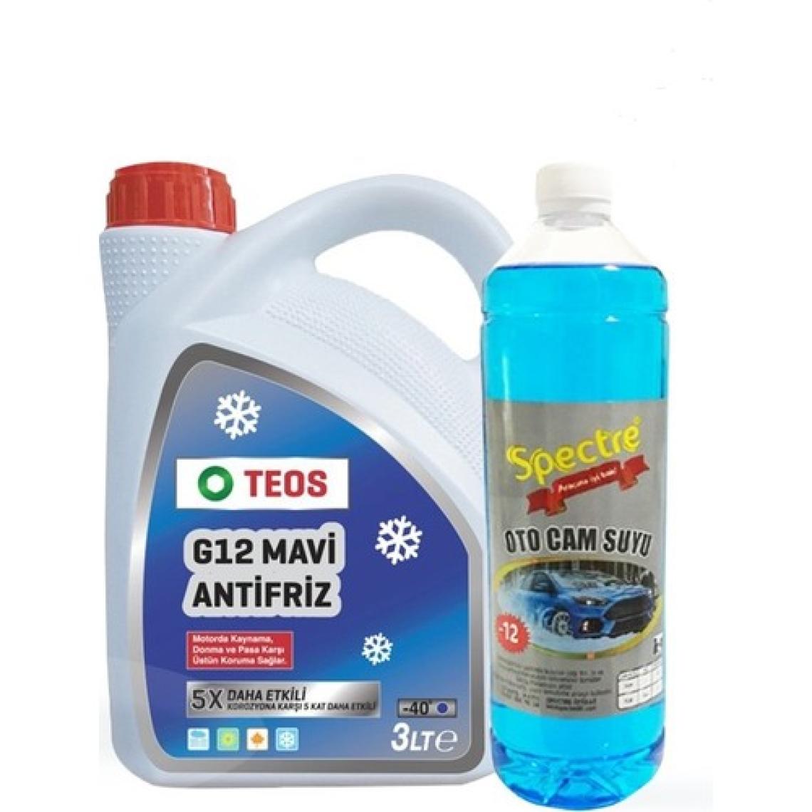 Teos -40° Mavi Antifriz 3 Lt + Spectre 1 Lt Cam Suyu