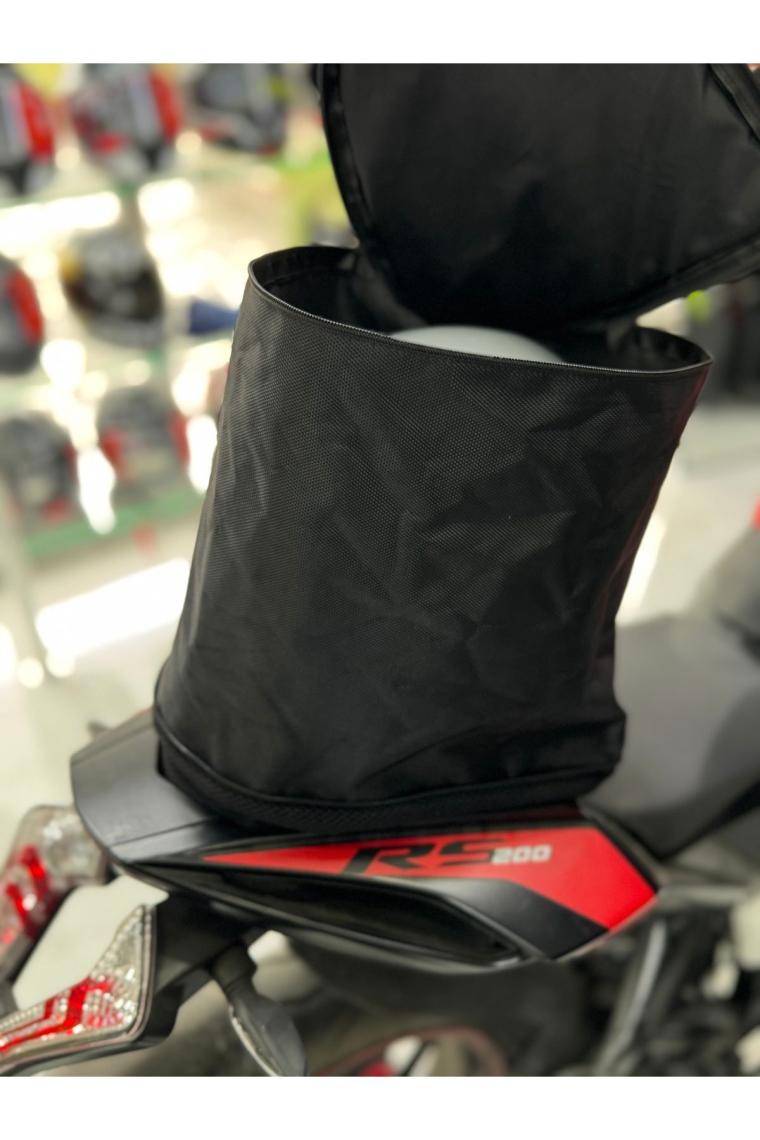 Motobros Motosiklet Fermuarlı Su Geçirmez Körüklü Arka Çanta ve Sele Pedi