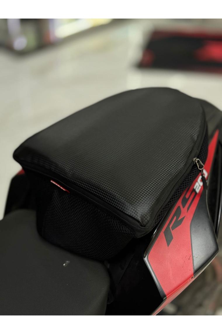 Motobros Motosiklet Fermuarlı Su Geçirmez Körüklü Arka Çanta ve Sele Pedi
