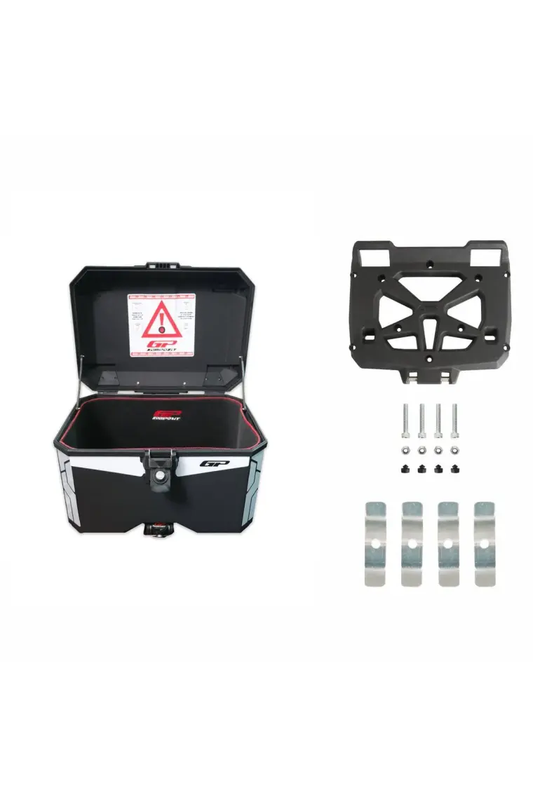 GP Kompozit Evrensel Motosiklet Arka Çantası - 45 Lt, Dayanıklı Siyah Plastik, Suya Dayanıklı ve Geniş Depolama Alanı ile Motosiklet Seyahatlerinizi Kolaylaştırın