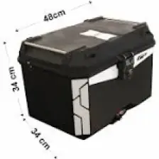 GP Kompozit Evrensel Motosiklet Arka Çantası - 45 Lt, Dayanıklı Siyah Plastik, Suya Dayanıklı ve Geniş Depolama Alanı ile Motosiklet Seyahatlerinizi Kolaylaştırın