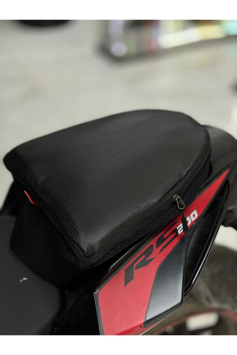 Motobros Motosiklet Fermuarlı Su Geçirmez Körüklü Arka Çanta ve Sele Pedi