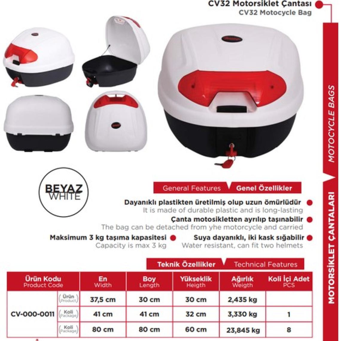 Arwic Cv  32 Motorsiklet Çantası Beyaz (Arwic)