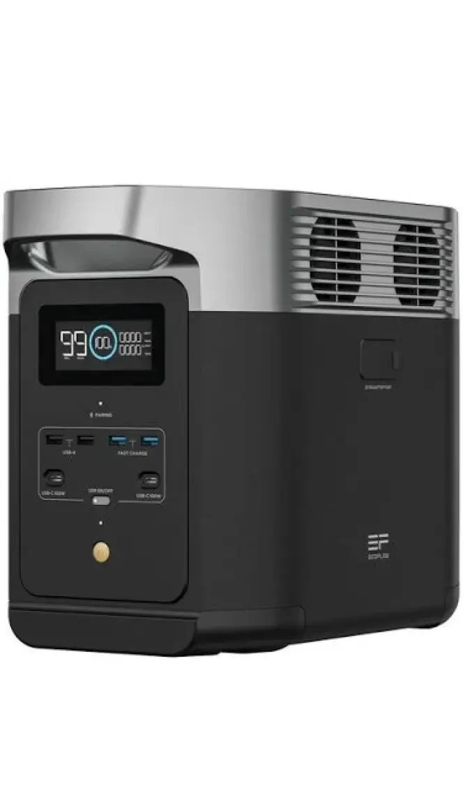 EcoFlow Delta 2 Taşınabilir Güç Kaynağı - 1024Wh Kapasite, 4x1800W (X-Boost 2400W) Çıkış Gücü, Ev, Karavan, Tekne ve Dış Mekan Kullanımı İçin LiFePO4 Bataryalı Solar Jeneratör