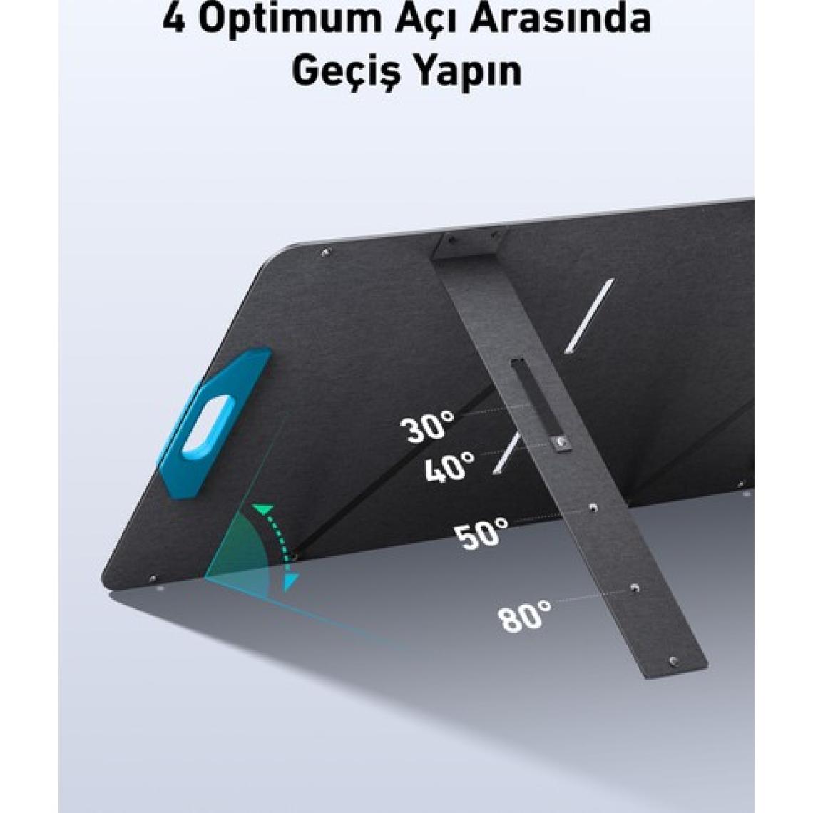 Anker SOLIX PS100 Taşınabilir Güneş Paneli 100W- IP67 Su Geçirmezlik - 4 Açılı Ayar - A2434 (Anker Türkiye Garantili)