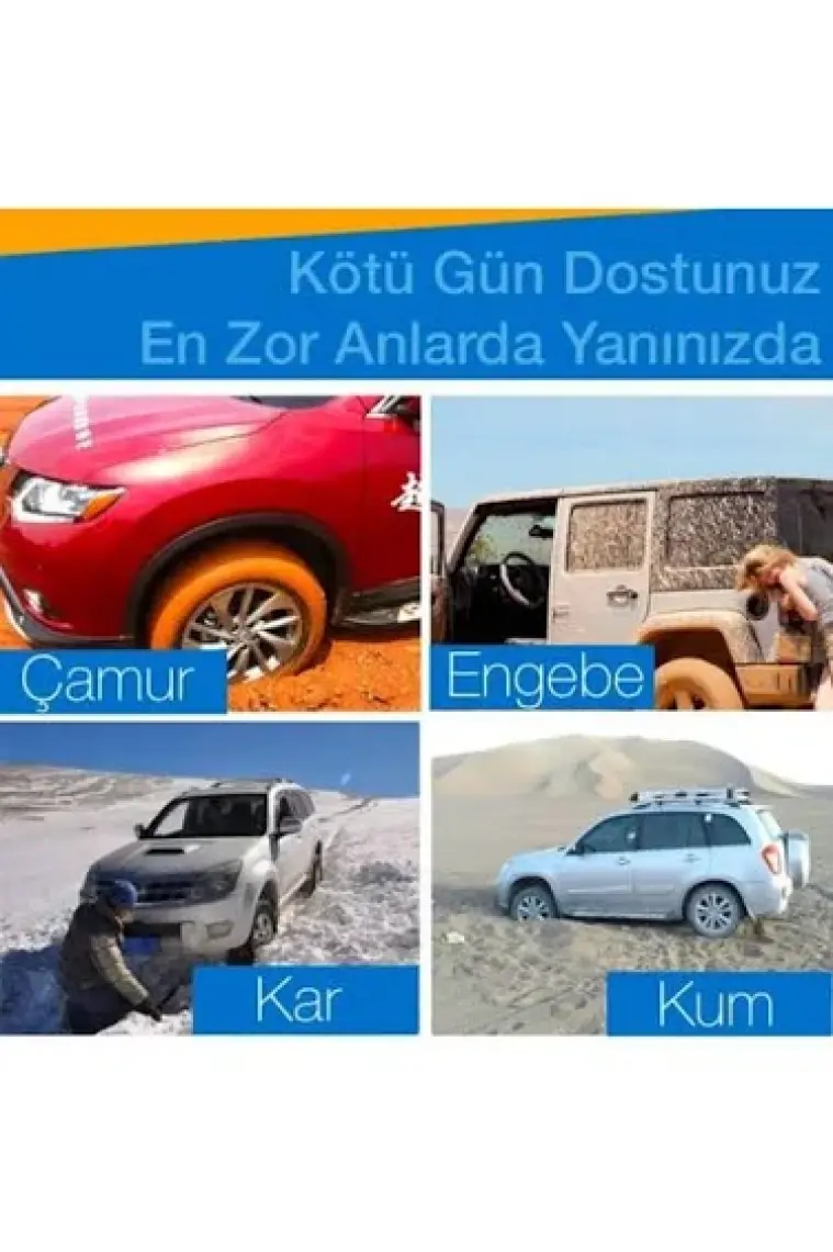 Ally Araç Lastik Kar ve Çamur Paleti Tekerlek Patinaj Pedi Katlanabilir AL-34788