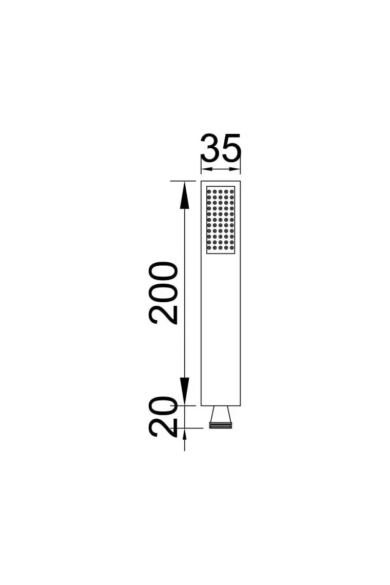 Fause El Duş Başlığı Pirinç Metal Kare KE102