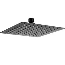 Fause Tepe Duş Başlığı Kare Slim 304 Metal 20x20 cm Siyah