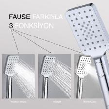 Fause El Duş Başlığı 3 Fonksiyonlu Kare KE122