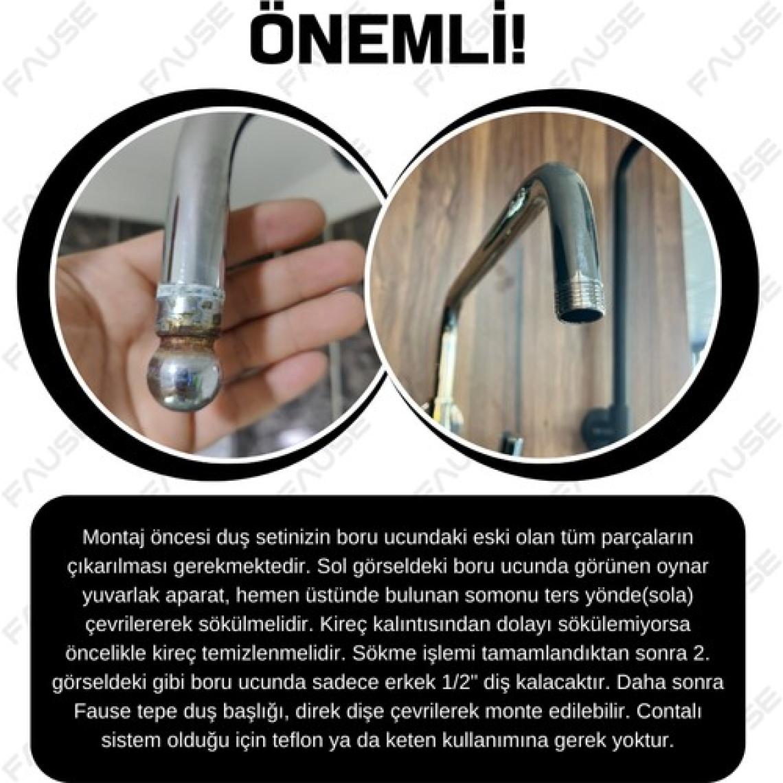 Fause Tepe Duş Başlığı Kare Slim 304 Metal 20X20 cm KTD101