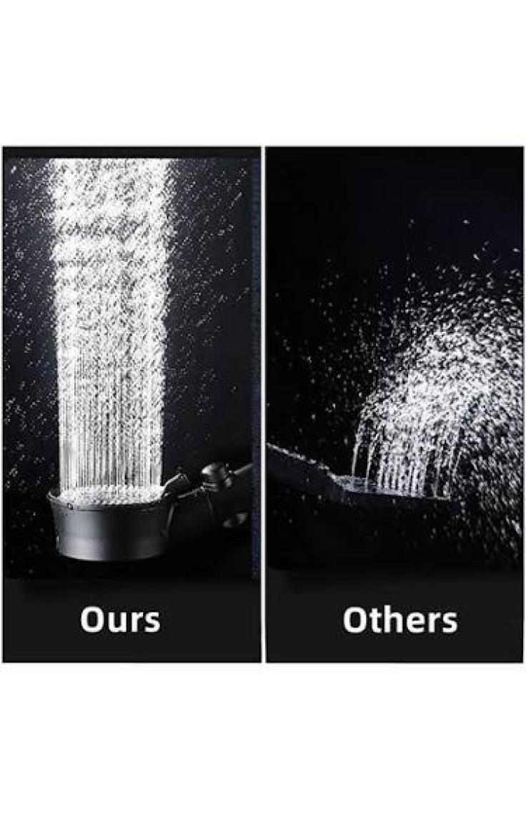 FAWER Faucet & Shower Siyah Turbo 5 Fonksiyonlu Pervaneli Duş Başlığı El Duşu