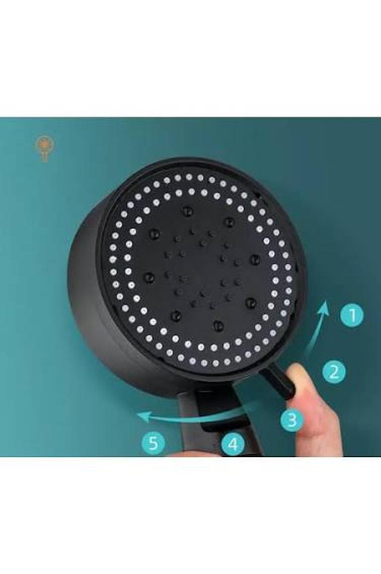FAWER Faucet & Shower Siyah Turbo 5 Fonksiyonlu Pervaneli Duş Başlığı El Duşu