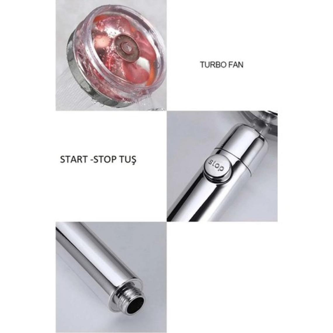 Mayaglory Duş Başlığı Turbo Basınçlı Ayarlanabilir Star Stop Tuş Su Tasarrufu 360 Döner
