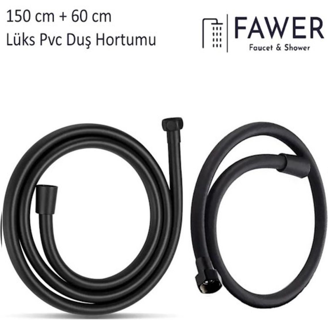 Pvc 150cm - 60cm Siyah Lüks Duş Hortumu Seti