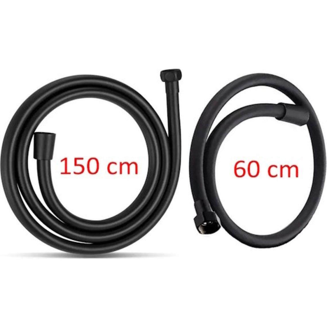 Pvc 150cm - 60cm Siyah Lüks Duş Hortumu Seti