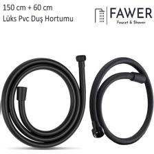 Pvc 150cm - 60cm Siyah Lüks Duş Hortumu Seti