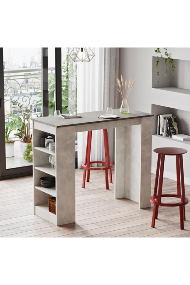 Style Bar Masası Mutfak Yemek Masası Beton-taş St1-gt