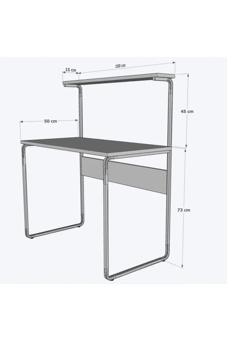 Dehalimited G Masa 100X50 Metal Iskeletli Parlak Bambu Yüzey Kahve-Çay Mutfak Masası