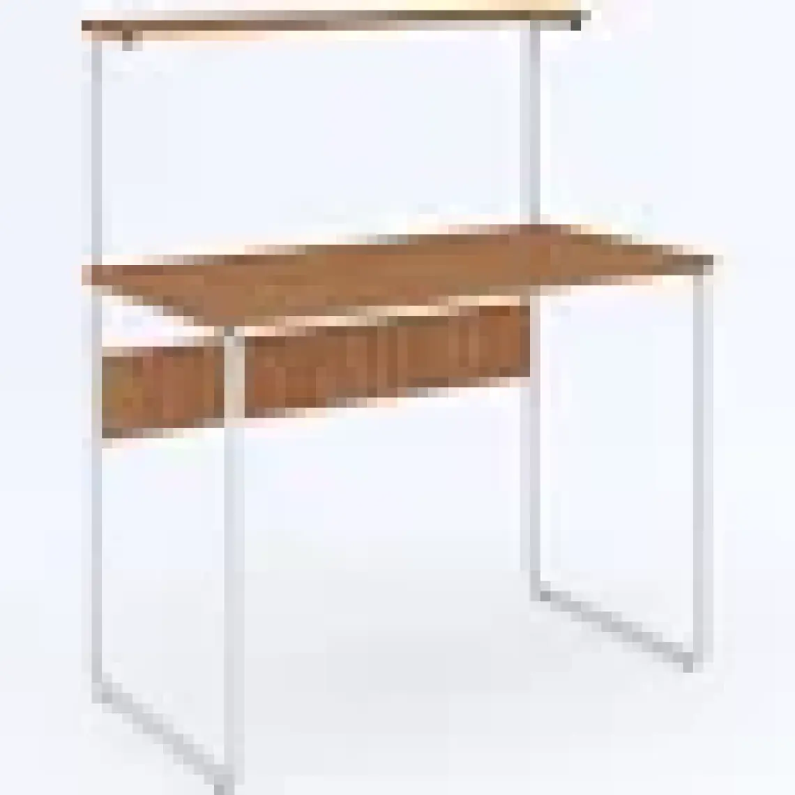 Dehalimited G Masa 100X50 Metal Iskeletli Parlak Bambu Yüzey Kahve-Çay Mutfak Masası
