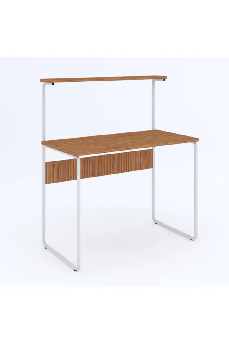 Dehalimited G Masa 100X50 Metal Iskeletli Parlak Bambu Yüzey Kahve-Çay Mutfak Masası