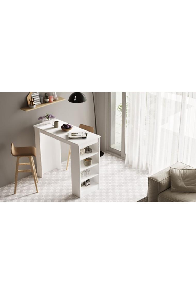 Style Bar Masası Mutfak Yemek Masası Beyaz St1-w