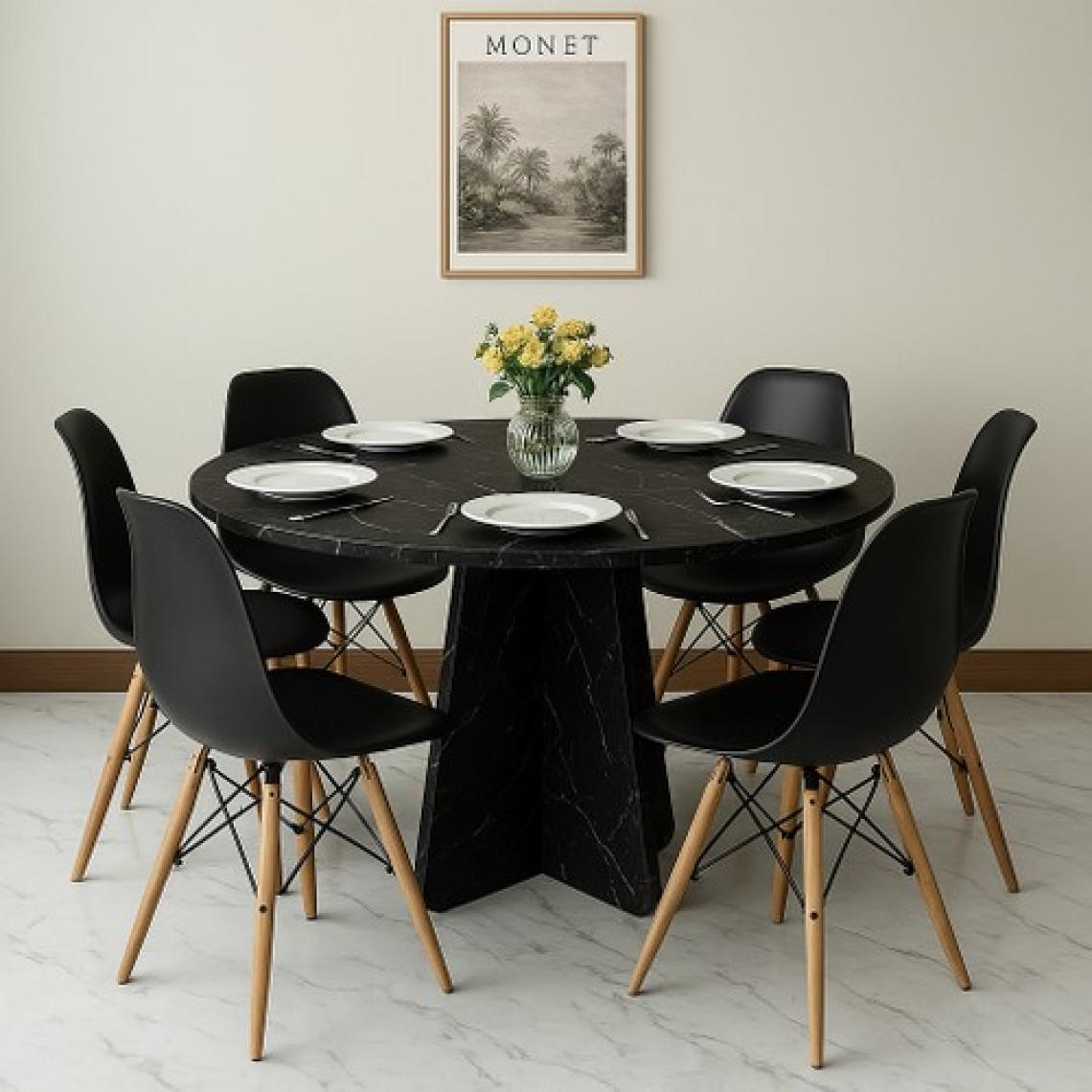 Moka Park AVM Barberon Yuvarlak Modern Dekoratif Yemek Masası Mutfak Masası