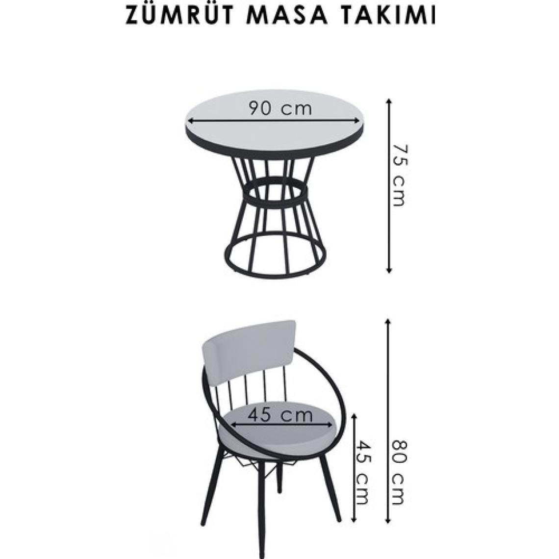By Orhan Güzel Mutfak Masası Takımı, Salon Masa Takımı 4 Kişilik Masa Takımı Yuvarlak Masa Takımı Uzay Gümüş