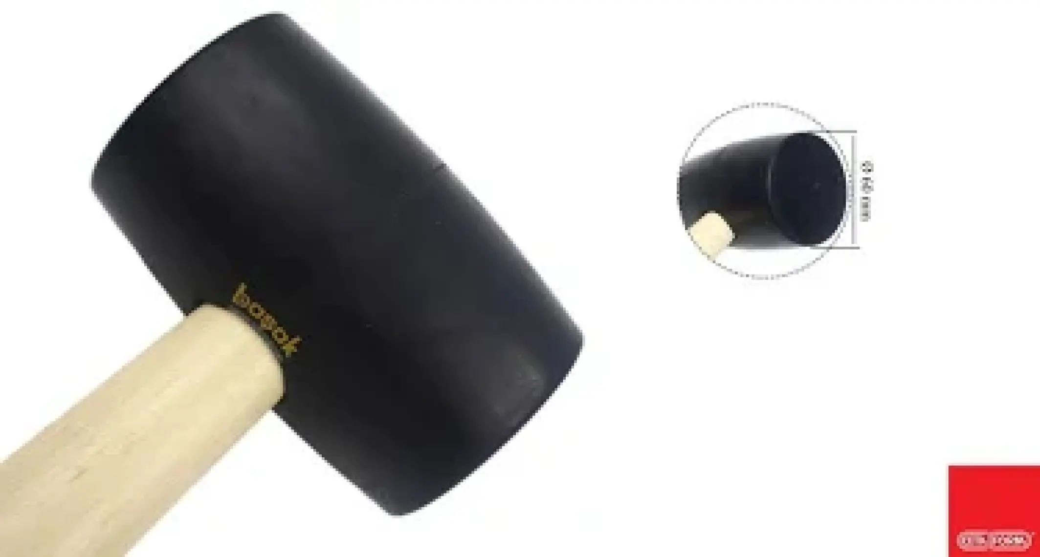 Ceta Form L16 - 40 Ağaç Saplı Plastik Tokmak 40 mm