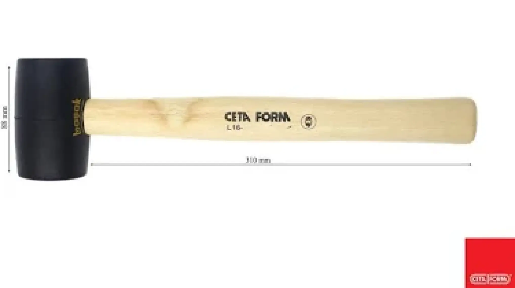 Ceta Form L16 - 40 Ağaç Saplı Plastik Tokmak 40 mm
