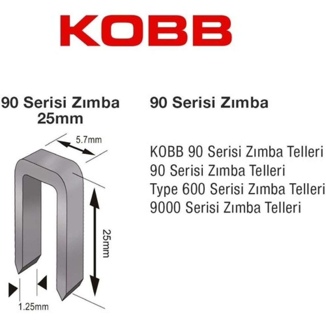 Kobb Kbz9025 25mm 2500 Adet 90 Serisi Ağır Hizmet Tipi Zımba Teli