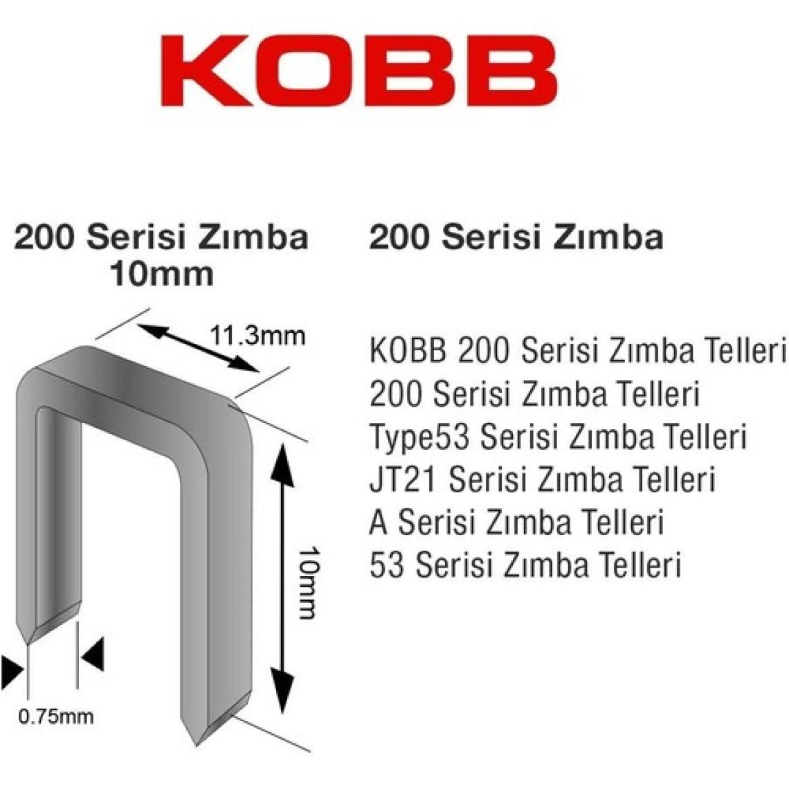 Kobb Kbz210 10mm 2500 Adet 200 Serisi Ağır Hizmet Tipi Zımba Teli