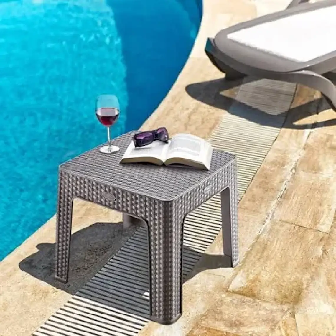 Holiday Monoblok Rattan Sehpa | Bahçe & Balkon & Şezlong Sehpası