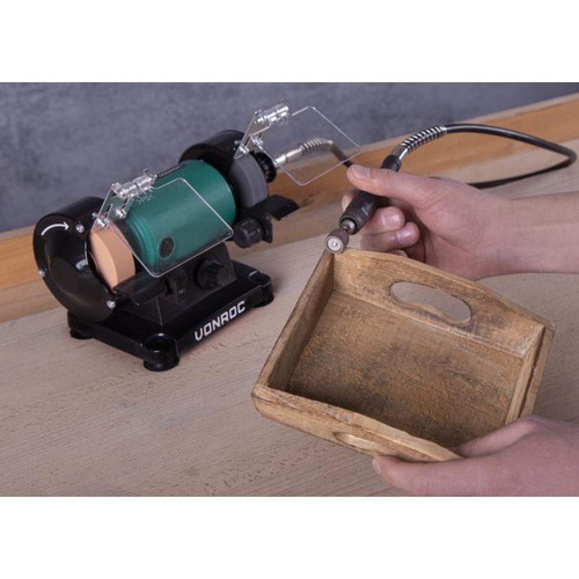 VONROC Tezgah Spiralli Taş Motoru - 150W - 75 mm