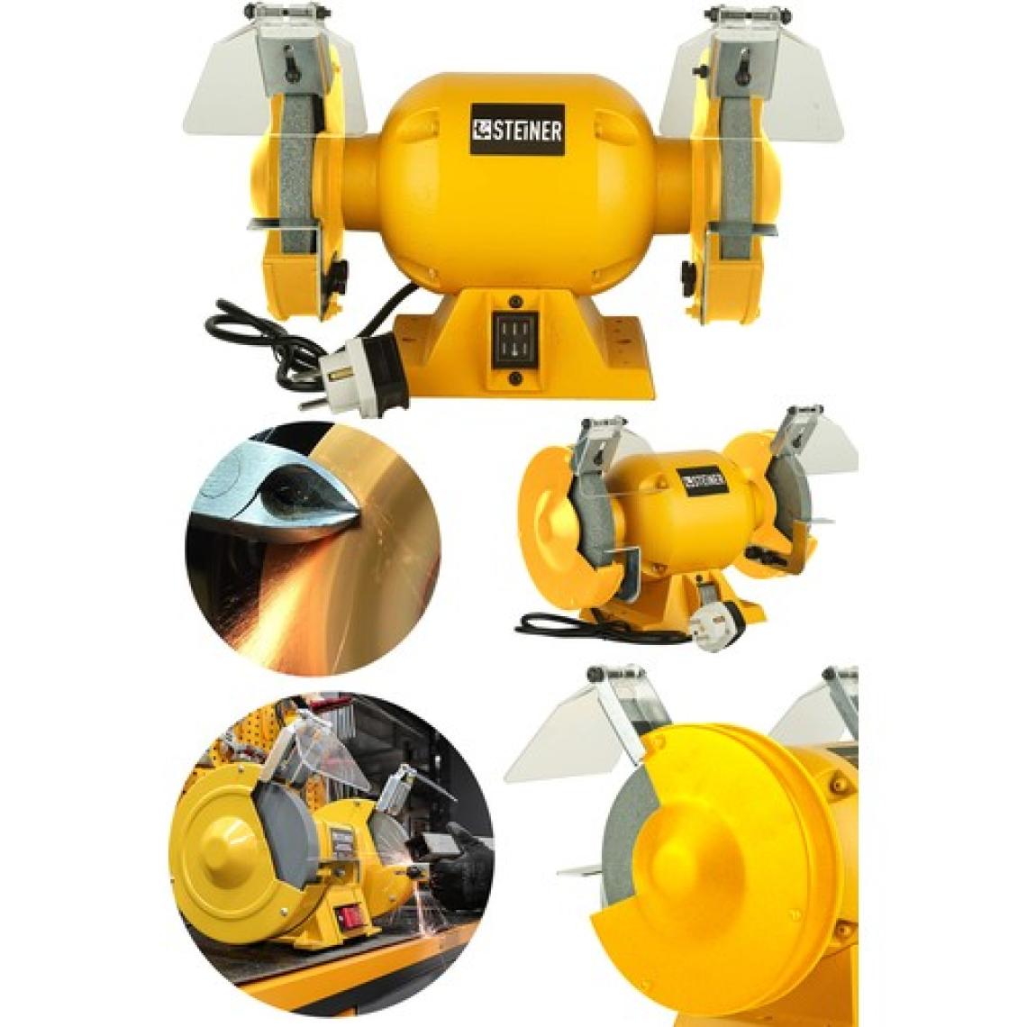 Steiner Alman 175 mm Turbo 4000 Watt Çark Motoru Zımpara Balta Bıçak Bileme Makinesi Taş Motoru Taşlama Sarı