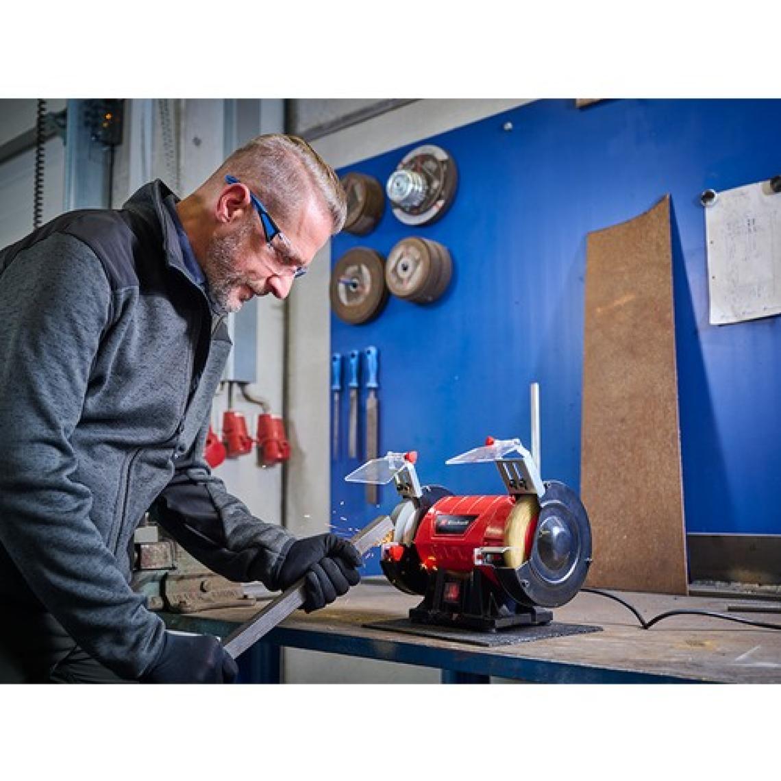 Einhell Taş Motoru TC-BG 150 B (maks. 350 W, Ø150 mm taşlama diski, kıvılcım koruması, şekil düzeltme ve bileme işlemleri için uygun, K36 kalın taşlama diski ve tel fırça diski dâhil)