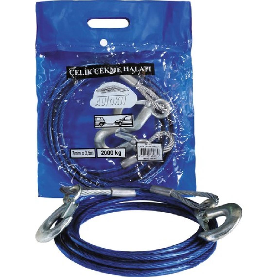 Autokit Çelik Çekme Halatı 7mm*3,5m  2 Ton