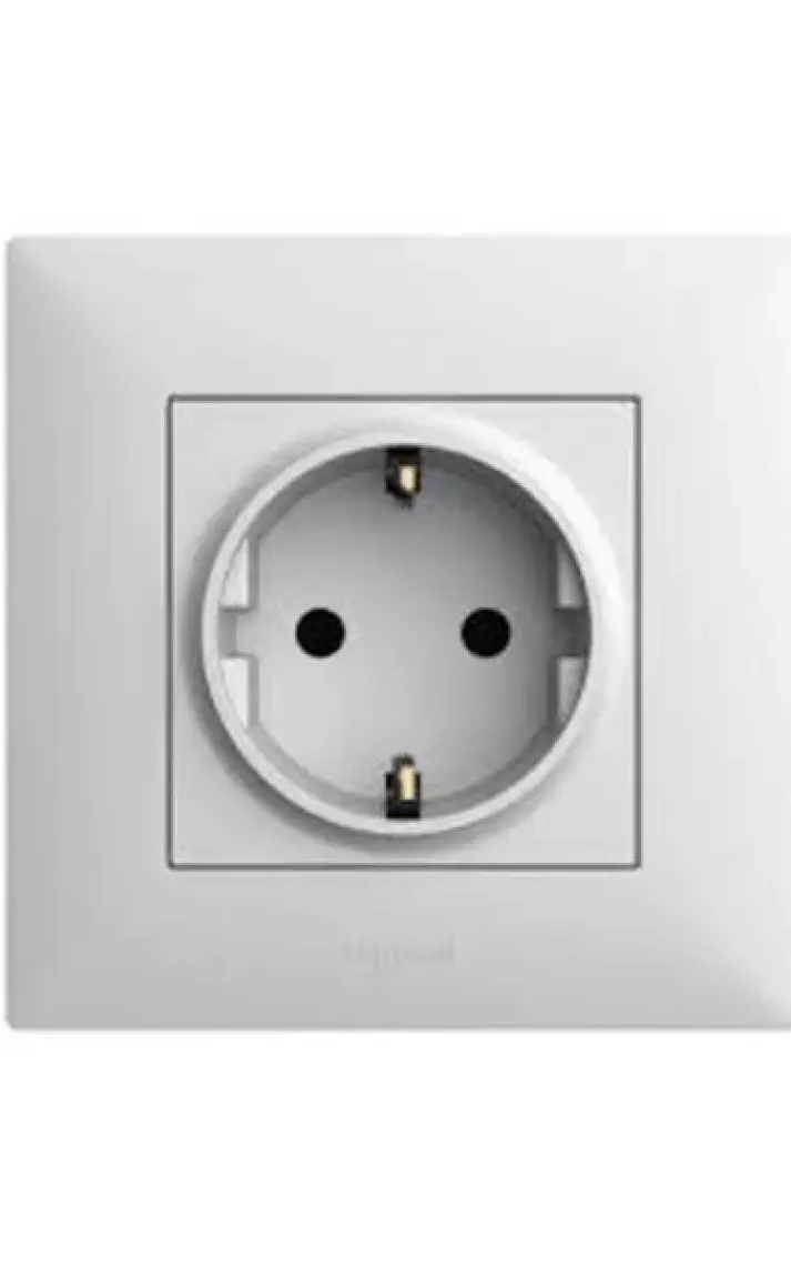 Legrand Salbei Serisi Beyaz Topraklı Priz 230V 16A Çerçevesiz